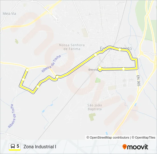 5 Bus Line Map