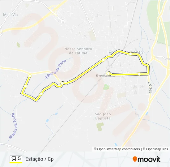 5 Bus Line Map