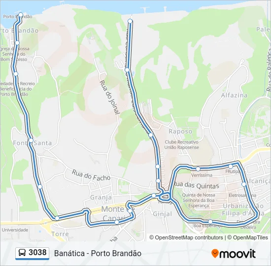 3038 Bus Line Map