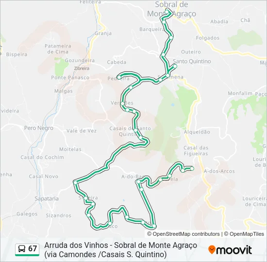 67 Bus Line Map