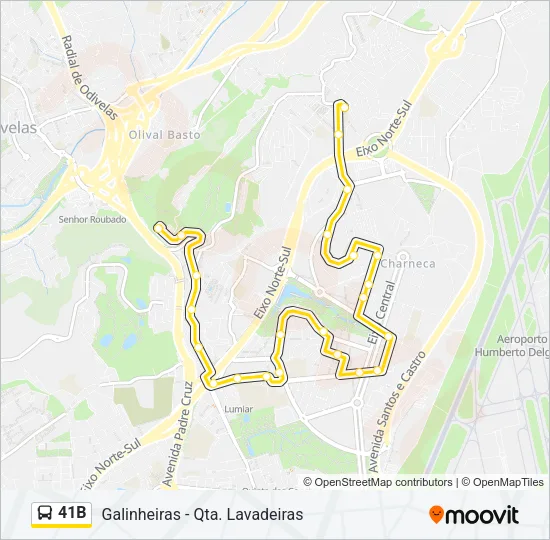 41B Bus Line Map
