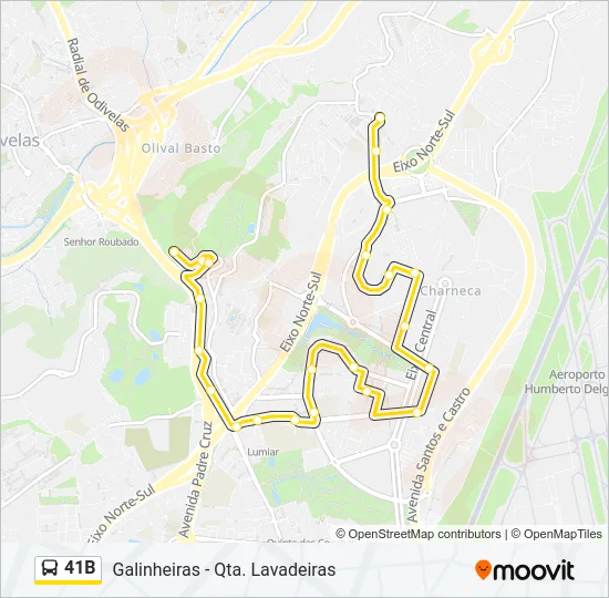 41B Bus Line Map