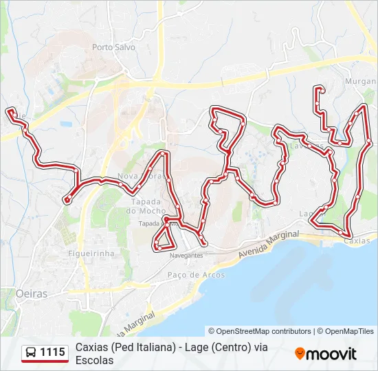 1115 Bus Line Map