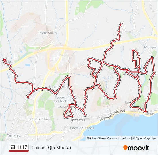 1117 Bus Line Map