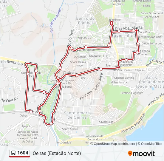 1604 Bus Line Map