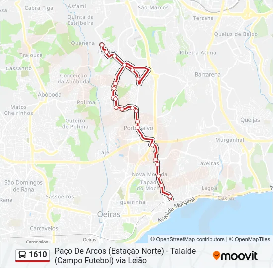 1610 Bus Line Map