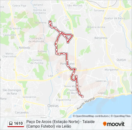 1610 Bus Line Map