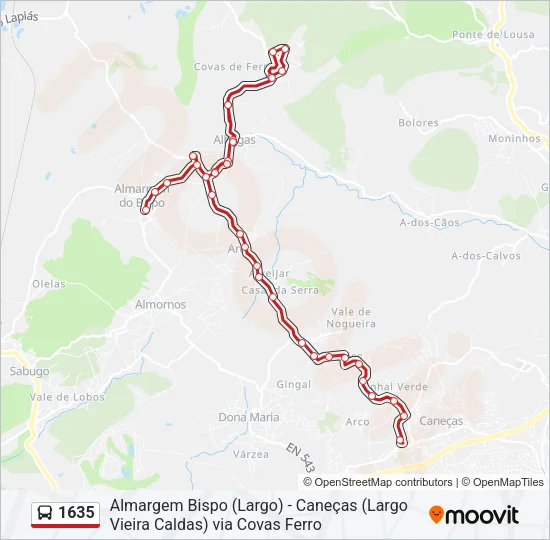 1635 Bus Line Map