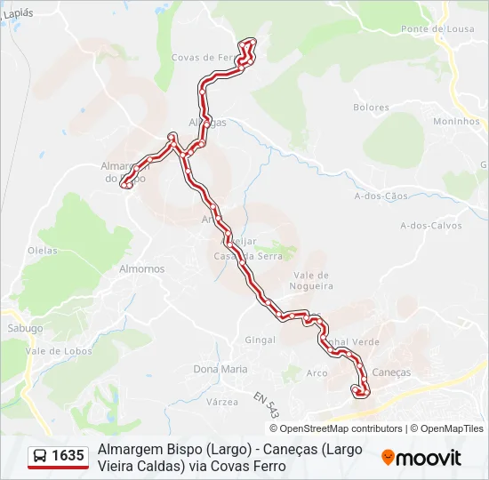 1635 Bus Line Map
