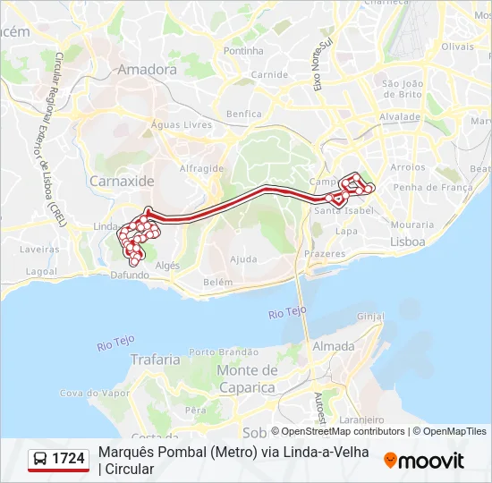 1724 Bus Line Map