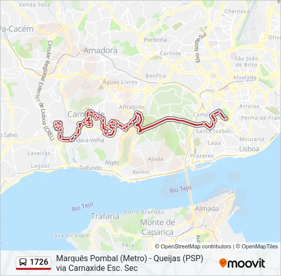 1726 Bus Line Map