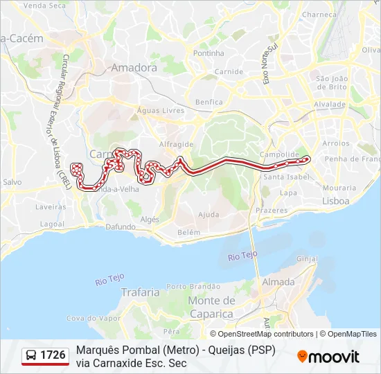 1726 Bus Line Map