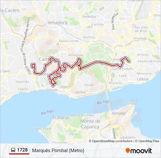 1728 Bus Line Map