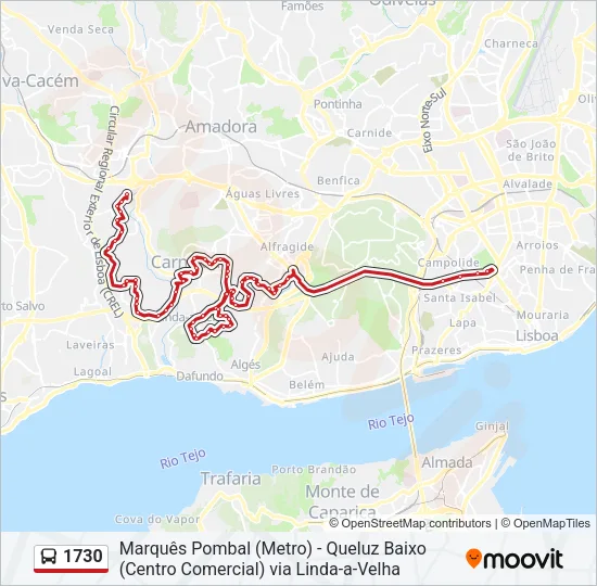 1730 Bus Line Map