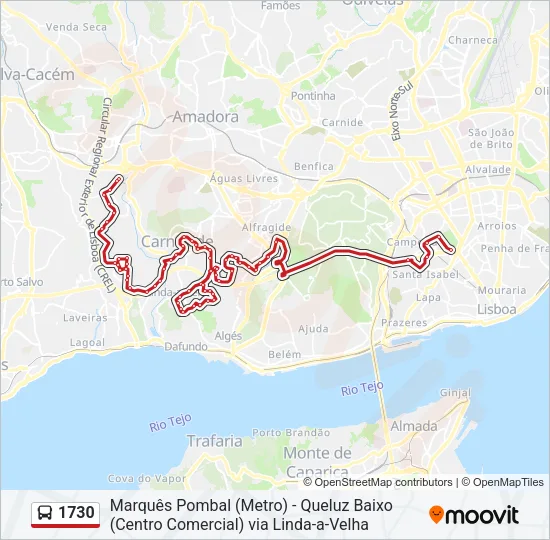 1730 Bus Line Map