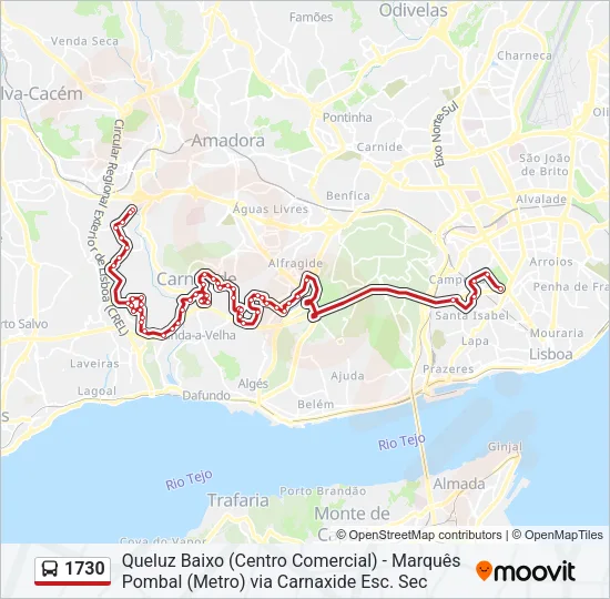 1730 Bus Line Map