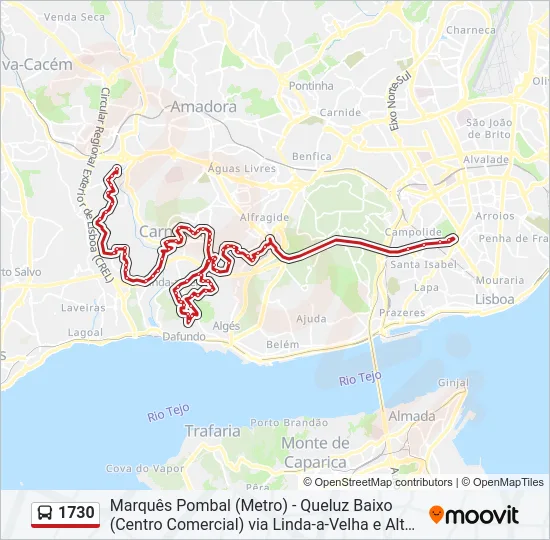1730 Bus Line Map