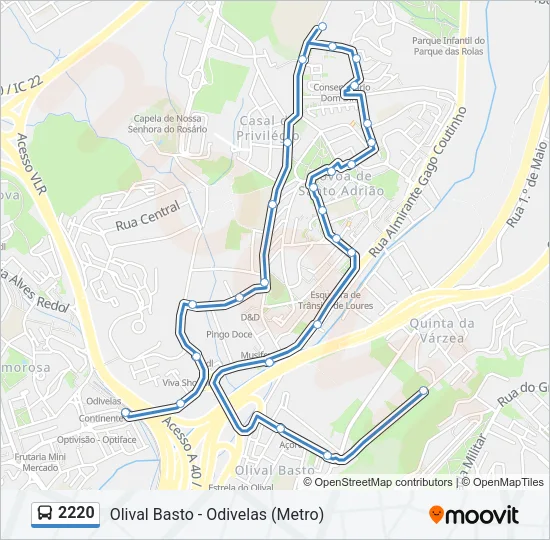 2220 Bus Line Map