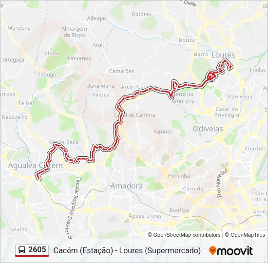 2605 Bus Line Map