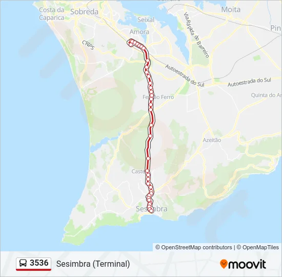 3536 Bus Line Map