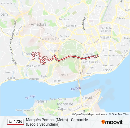 1726 Bus Line Map