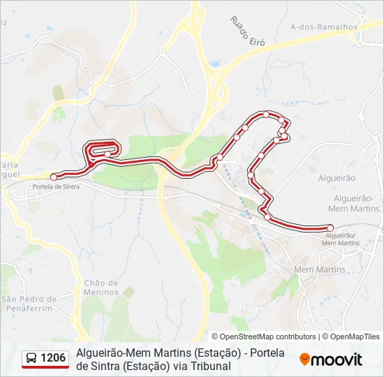 1206 Bus Line Map