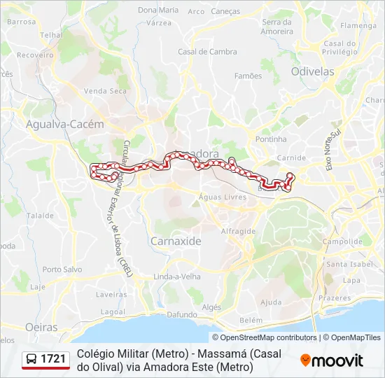1721 Bus Line Map