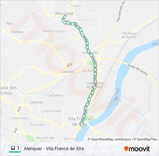 1 Bus Line Map