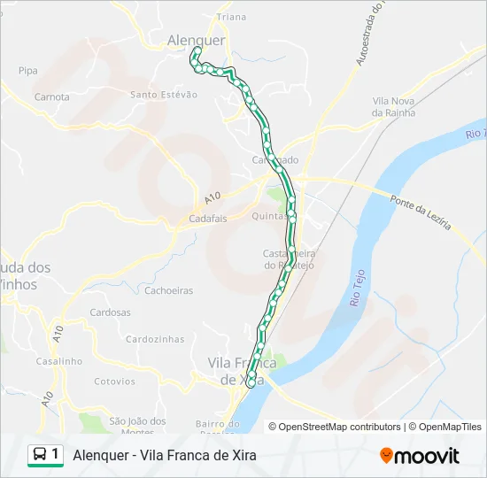 1 Bus Line Map
