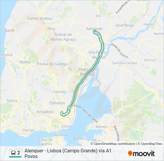 2 Bus Line Map