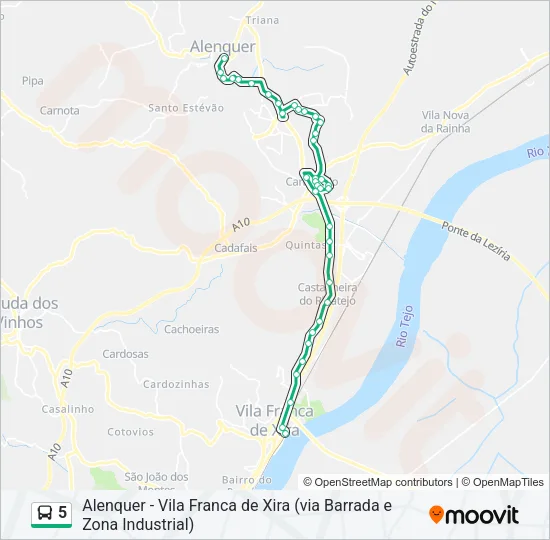 5 Bus Line Map