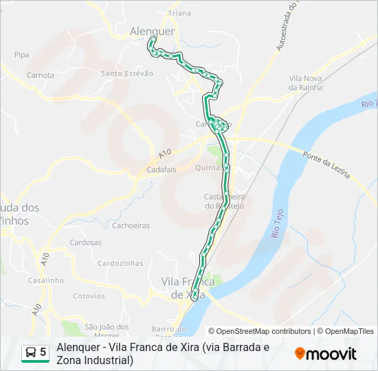 5 Bus Line Map