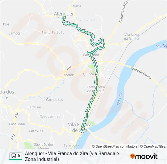 5 Bus Line Map