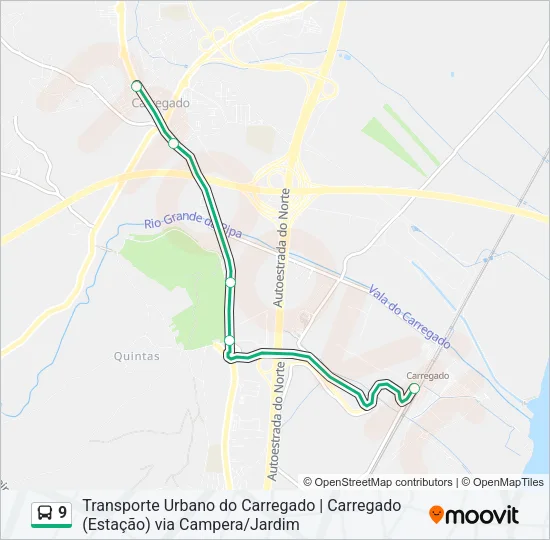 9 Bus Line Map
