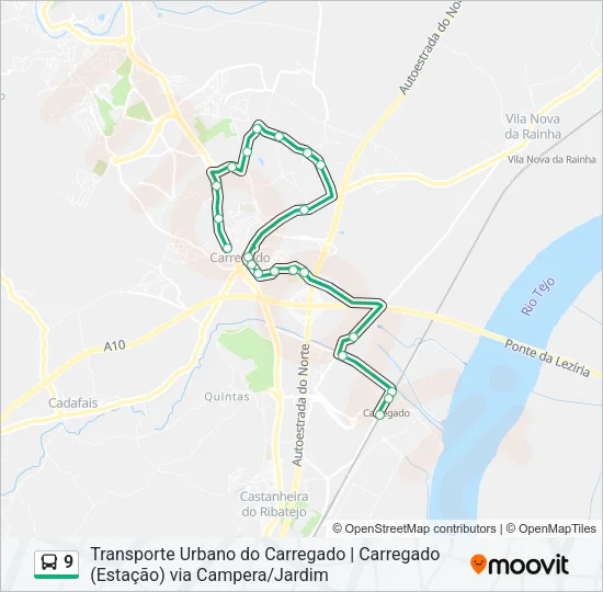 9 Bus Line Map