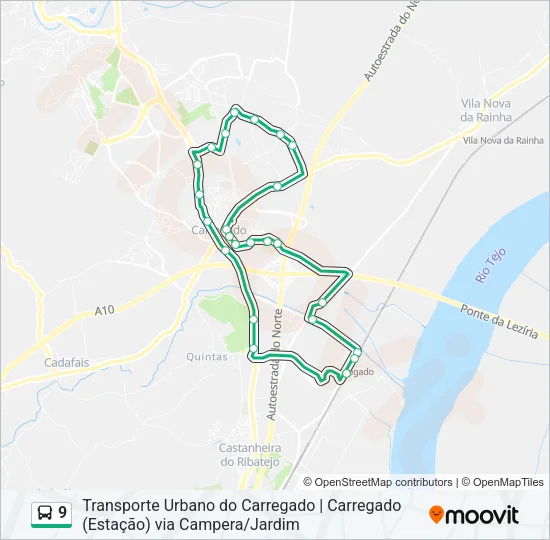 9 Bus Line Map