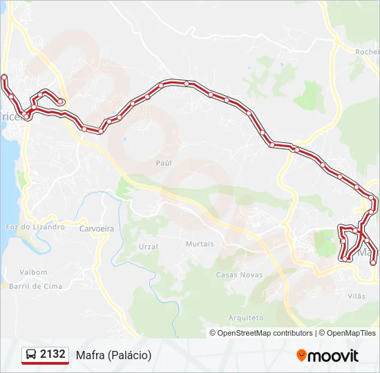 2132 Bus Line Map