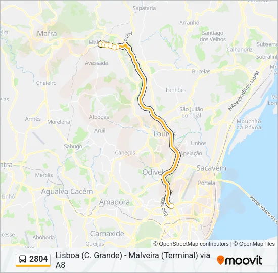 2804 Bus Line Map