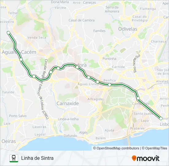 L. SINTRA Train Line Map