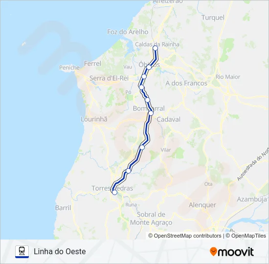 L. OESTE Train Line Map