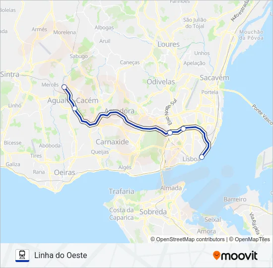 L. OESTE Train Line Map