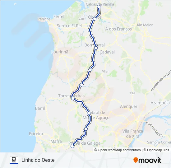 L. OESTE Train Line Map