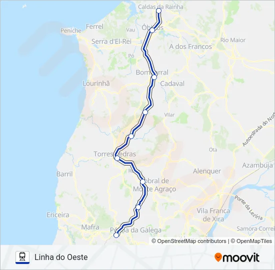 L. OESTE Train Line Map