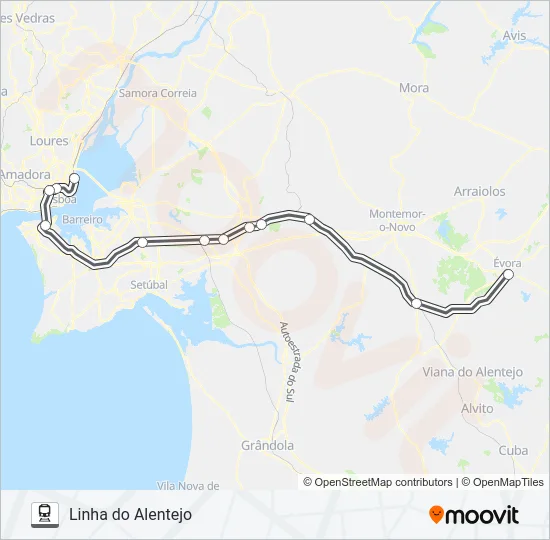 L. ALENTEJO Train Line Map