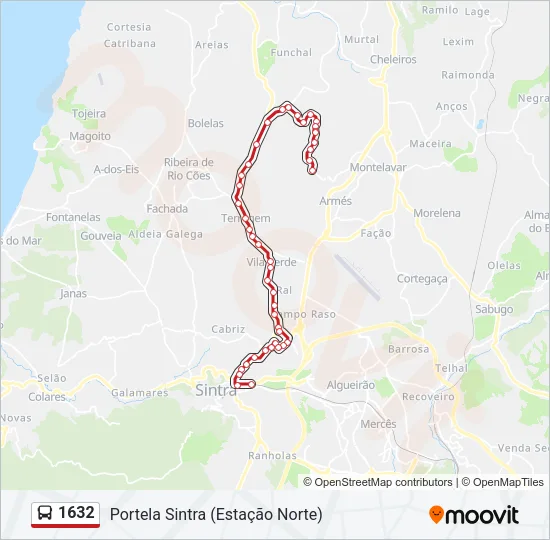 1632 Bus Line Map