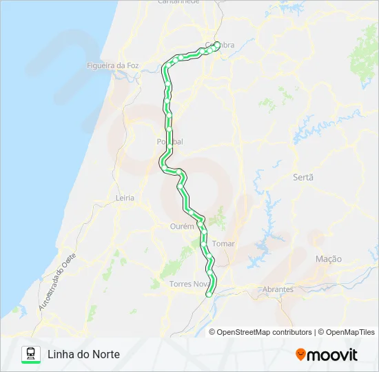 L. NORTE Train Line Map