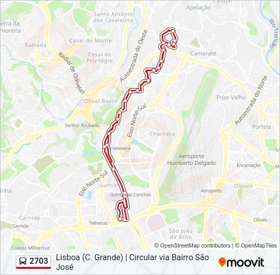 2703 Bus Line Map