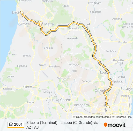 2801 Bus Line Map