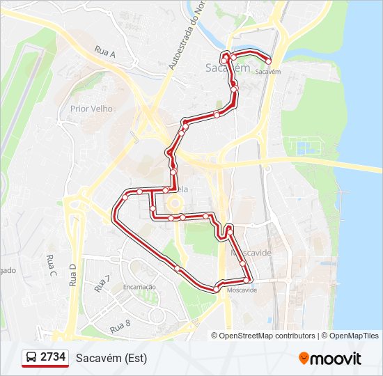 2734 bus Line Map