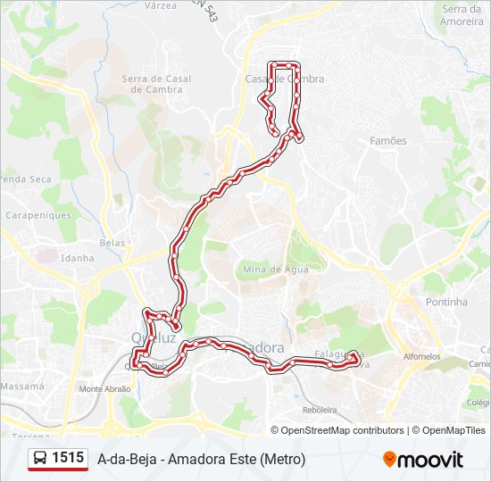 1515 bus Line Map